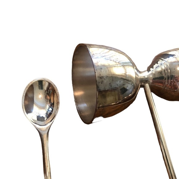 Vintage Bar 4PC Utensils Striped Marble Handles Black White Cocktail Mid Century - Picture 4 of 6